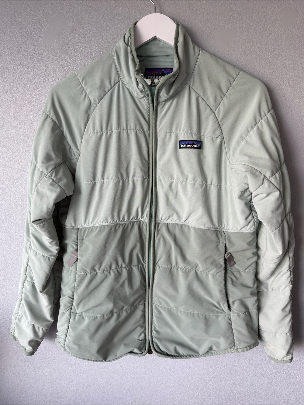 Patagonia *FLAWED* light green Pack It jacket Women’s sz M